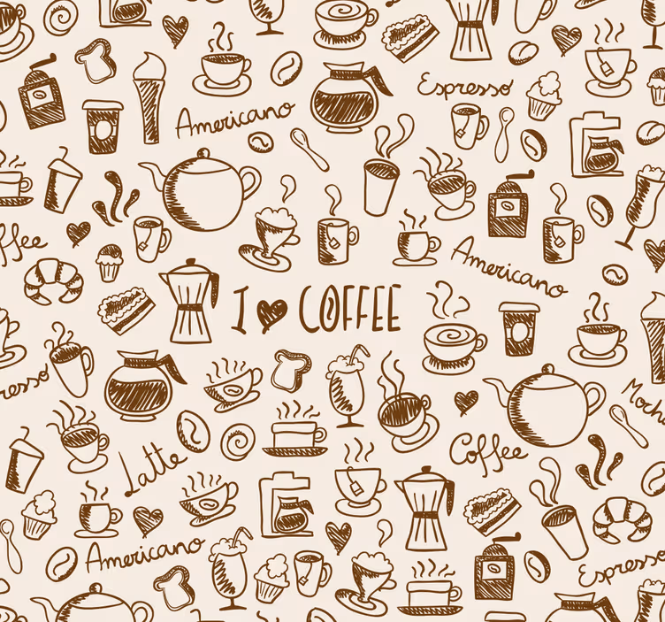 Rulou geam bucătărie model de cafea - TenStickers