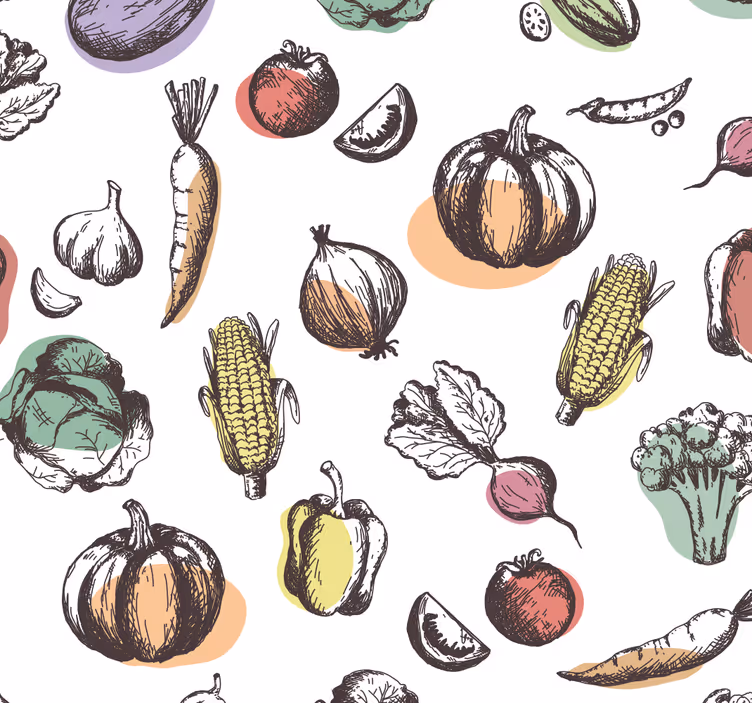Rulou geam bucătărie model de ingrediente în stil retro - TenStickers