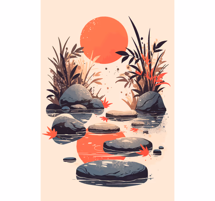 Rulou geam baie inspirație stil japonez - TenStickers