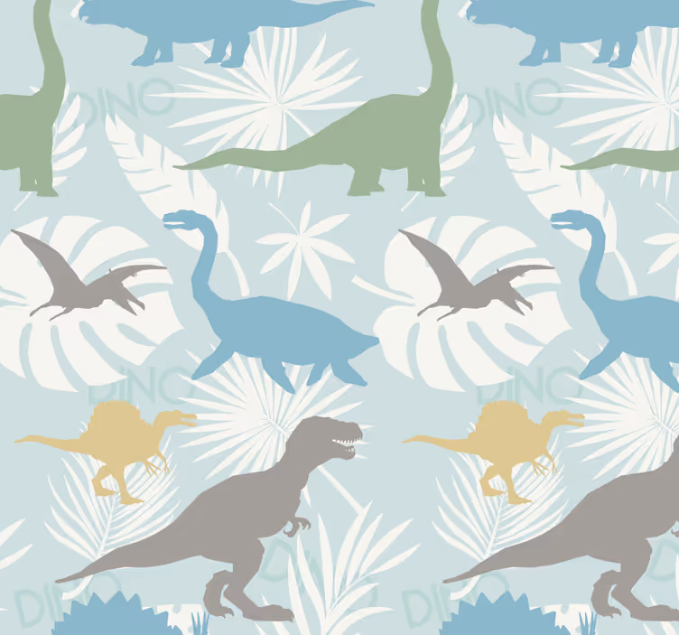 Rulou geam dinozauri model de culori pastelate - TenStickers