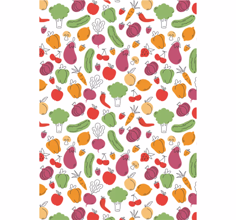 Rulou geam bucătărie fructe și legume - TenStickers