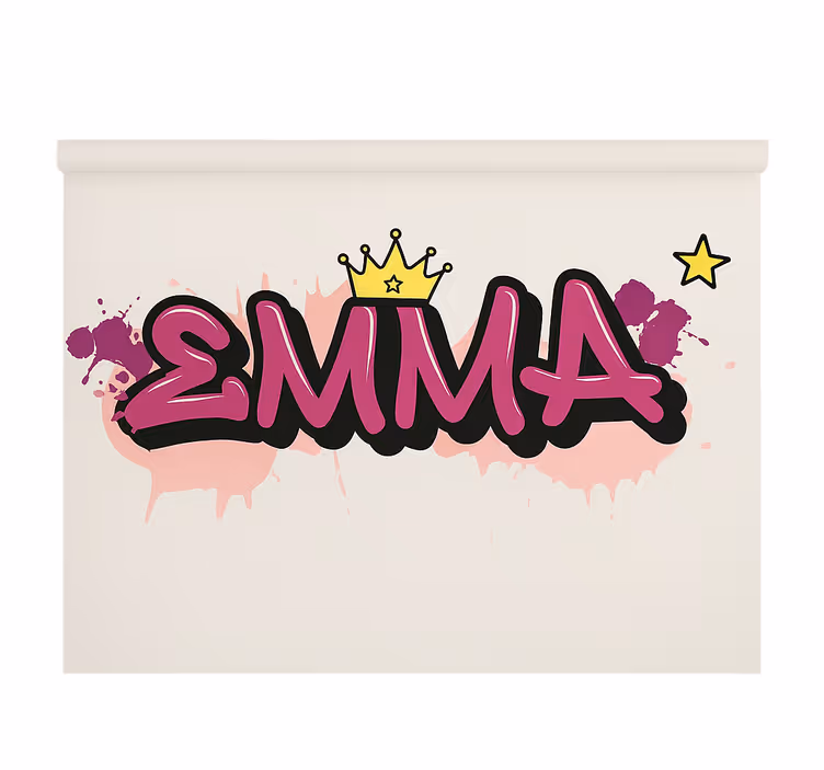 Rulou geam pentru copii graffiti personalizat roz - TenStickers