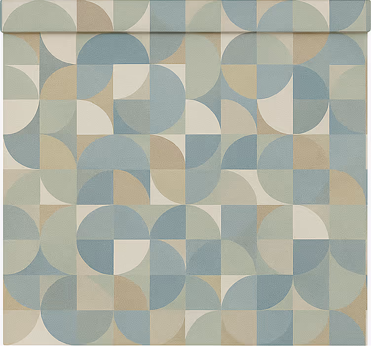 Rulou geam modern forme abstracte verzi - TenStickers