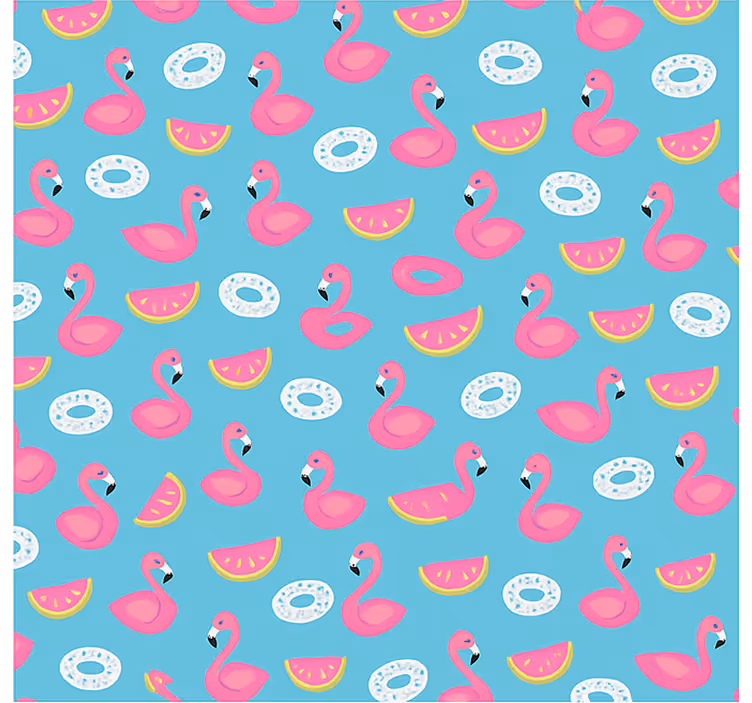 Rulou geam pentru copii imprimeu cu flamingo albastru - TenStickers