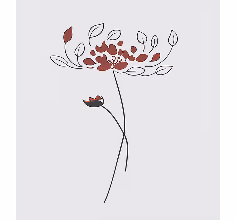 Rulou geam pentru copii schiță botanică minimalistă - TenStickers