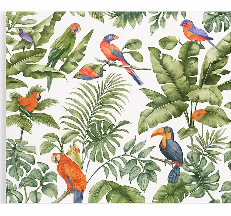 Rulou geam salon imprimeu de păsări tropicale - TenStickers