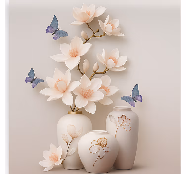 Rulou geam salon artă florală 3d - TenStickers