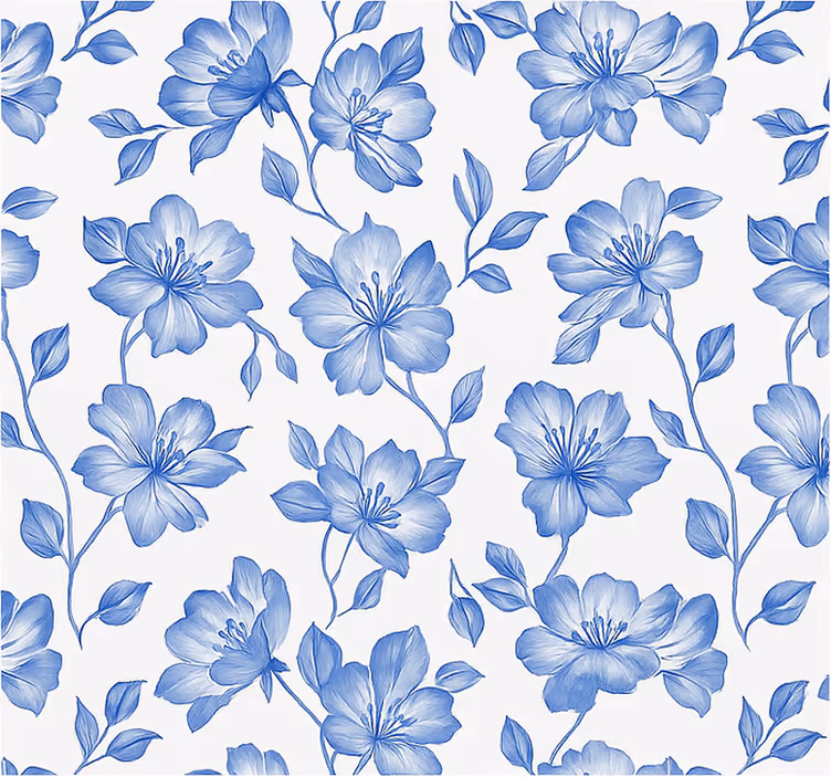 Rulou geam căsătorie floral albastru și alb - TenStickers