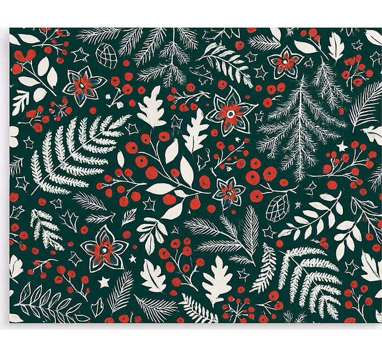 Rulou geam salon model floral de crăciun - TenStickers
