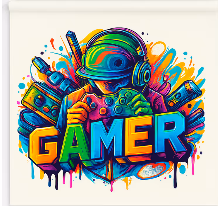 Jaluzele cu rolete Geek jucător blocat - TenStickers