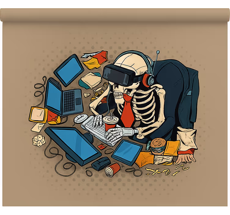 Jaluzele cu rolete Geek jucător retro schelet - TenStickers