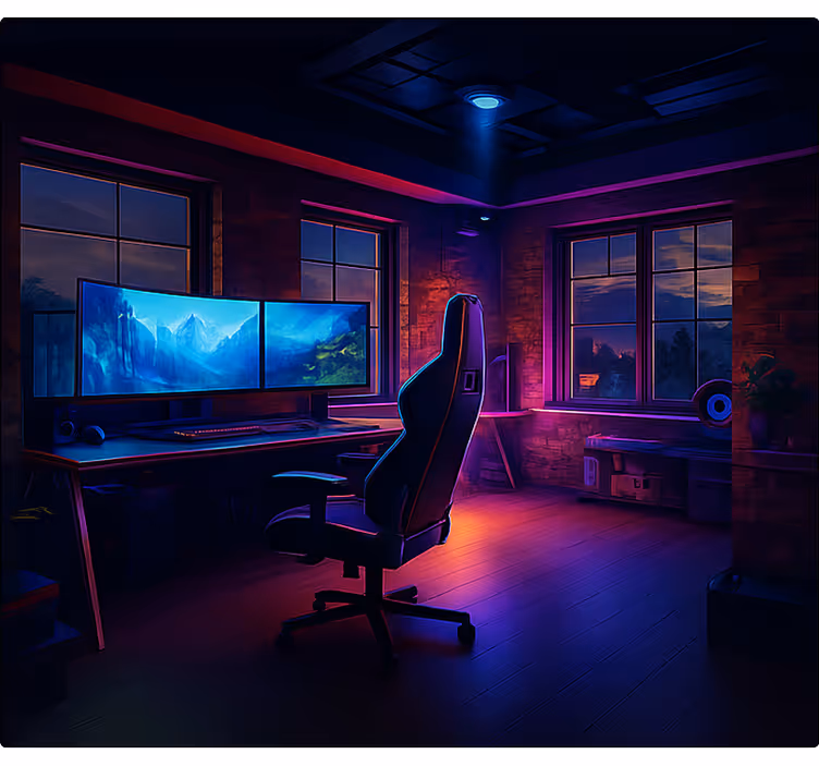 Jaluzele cu rolete Geek configurație de joc neon futurist - TenStickers