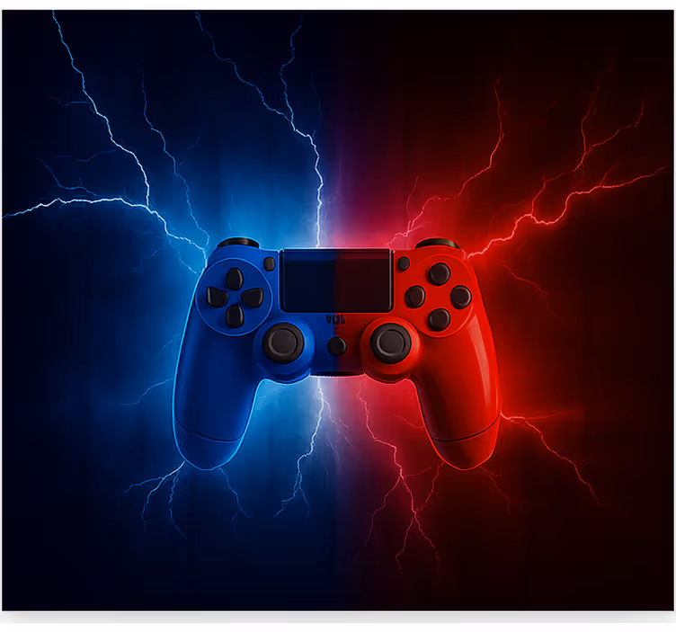Jaluzele cu rolete Geek controler electric roșu albastru - TenStickers