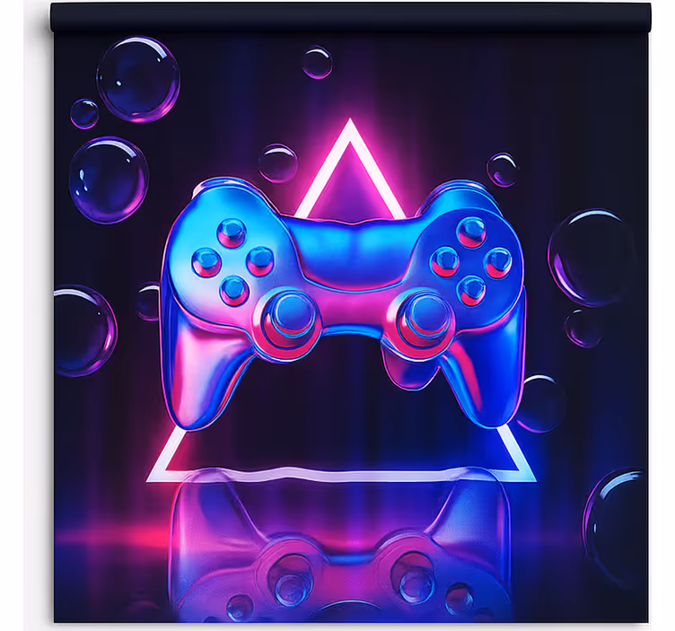 Jaluzele cu rolete Geek controler cu bule neon cromate - TenStickers