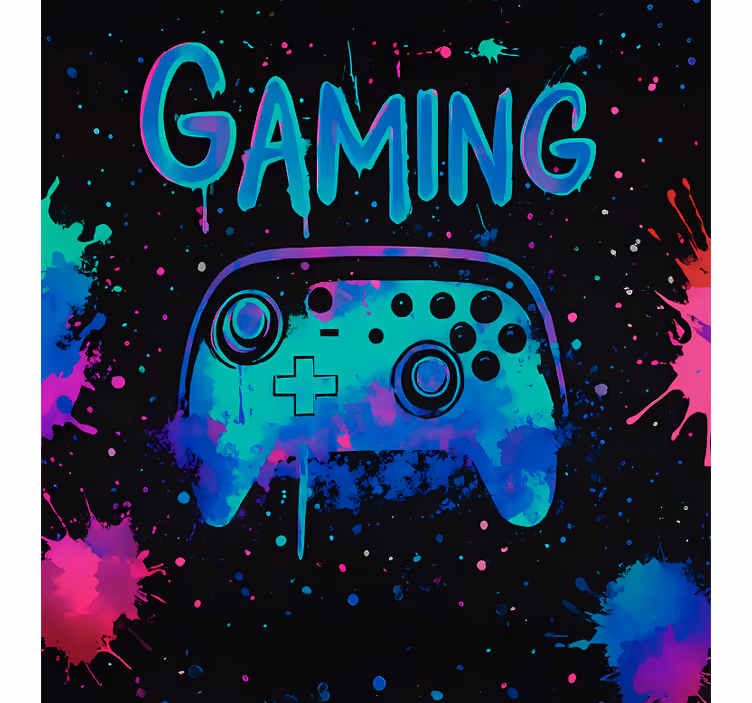 Jaluzele cu rolete Geek controlere de vopsea neon stropită - TenStickers
