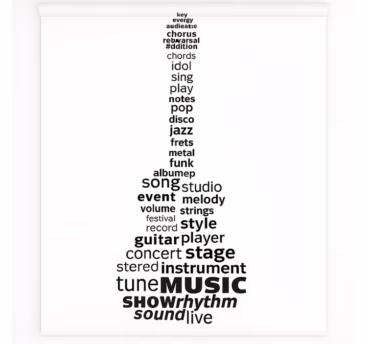 Rulou geam tineret cuvinte muzicale la chitară - TenStickers