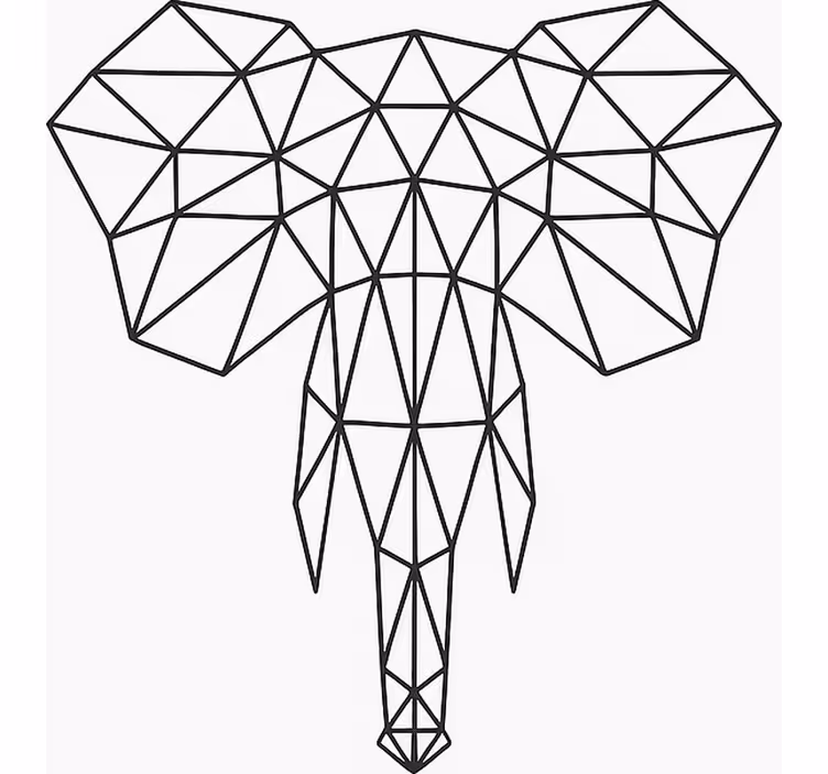 Rulou geam tineret elefant geometric modern - TenStickers