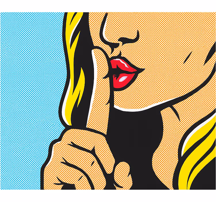 Rulou geam tineret fată pop art care face liniște - TenStickers