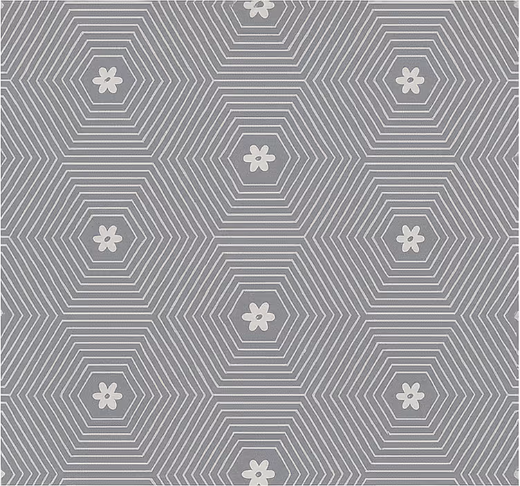 Rulou geam tineret hexagon gri geometric - TenStickers