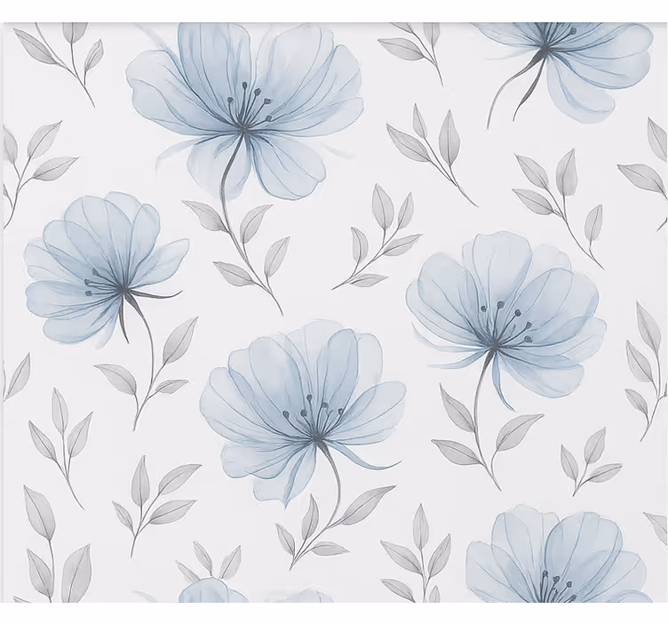 Rulou geam tineret flori albastre elegante - TenStickers