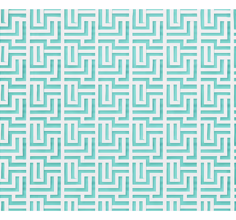Rulou geam cantină efect de pătrate geometrice albastre - TenStickers