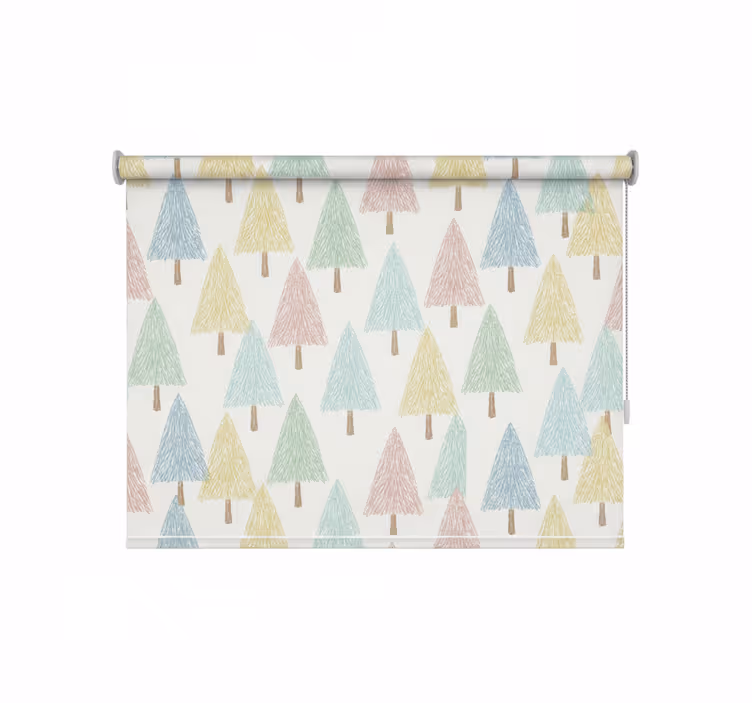 Rulou geam nordic copaci pastel nordic - TenStickers