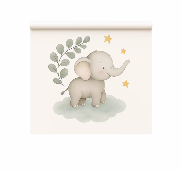 Rulou geam nordic elefant de baby nor personalizabil - TenStickers
