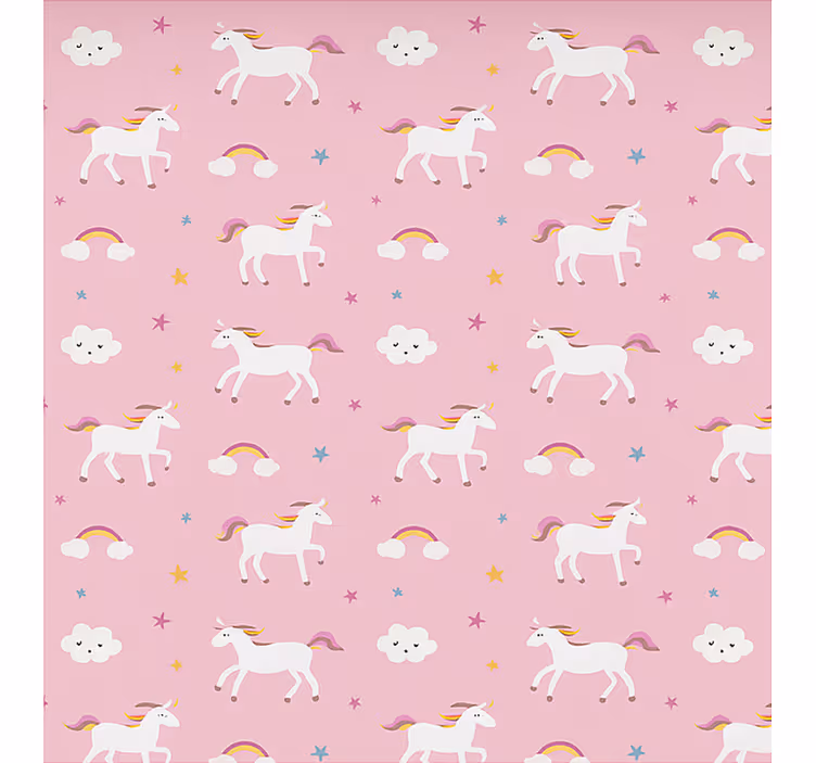 Rulou geam nordic cu unicorni roz dansatori - TenStickers