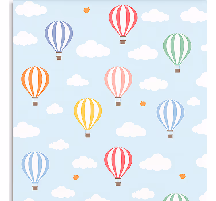 Rulou geam nordic zbor cu balon în culori pastel - TenStickers