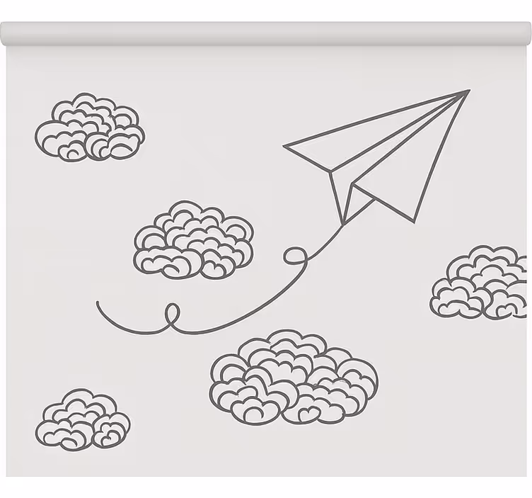 Rulou geam nordic avioane de hârtie minimaliste - TenStickers