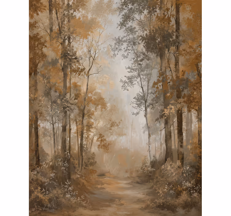 Rulou geam copaci pădure de toamnă chihlimbar - TenStickers