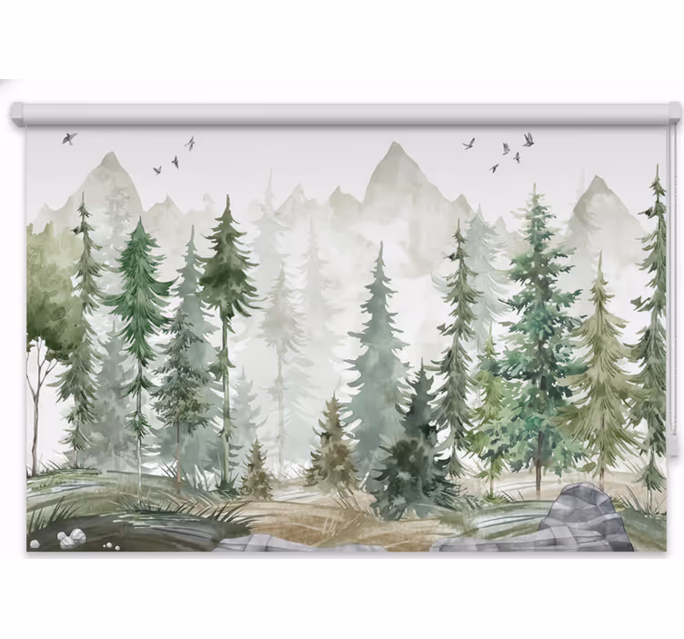 Rulou geam copaci pin nordic minimalist - TenStickers
