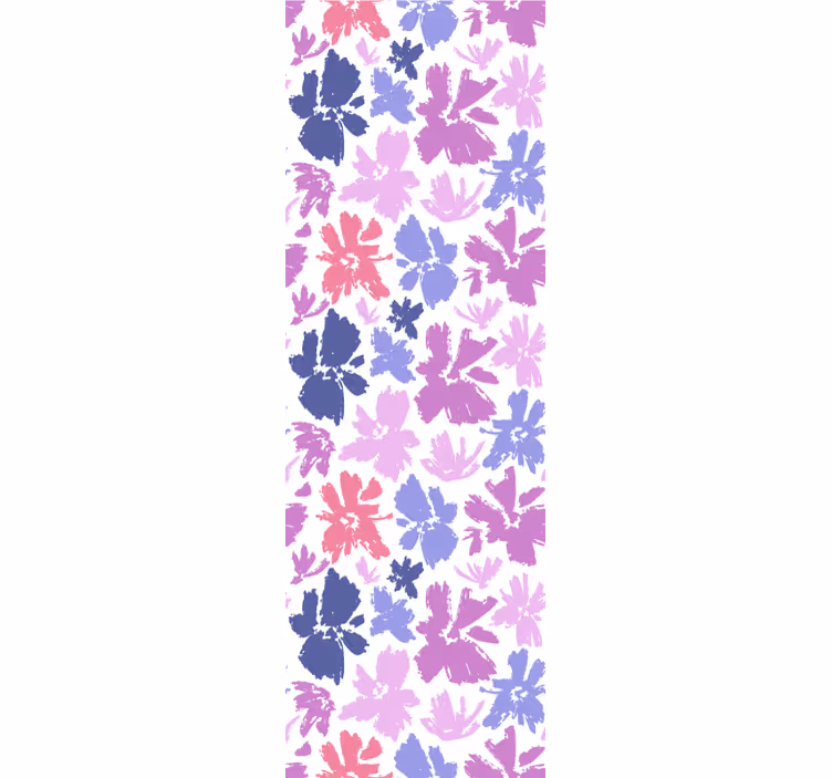 Rulou geam cantină cu flori mov decorative - TenStickers