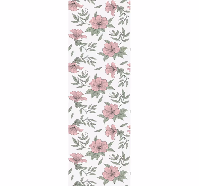 Rulou geam cantină cu motiv floral roz - TenStickers