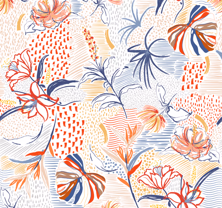 Rulou geam cantină design floral elegant - TenStickers