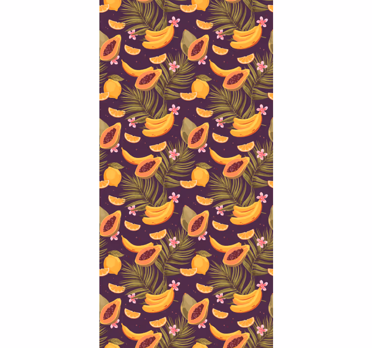 Rulou geam cantină cu motiv de fructe tropicale - TenStickers