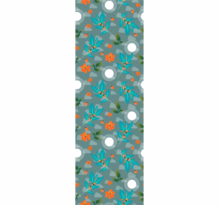 Rulou geam cantină floral geometric - TenStickers