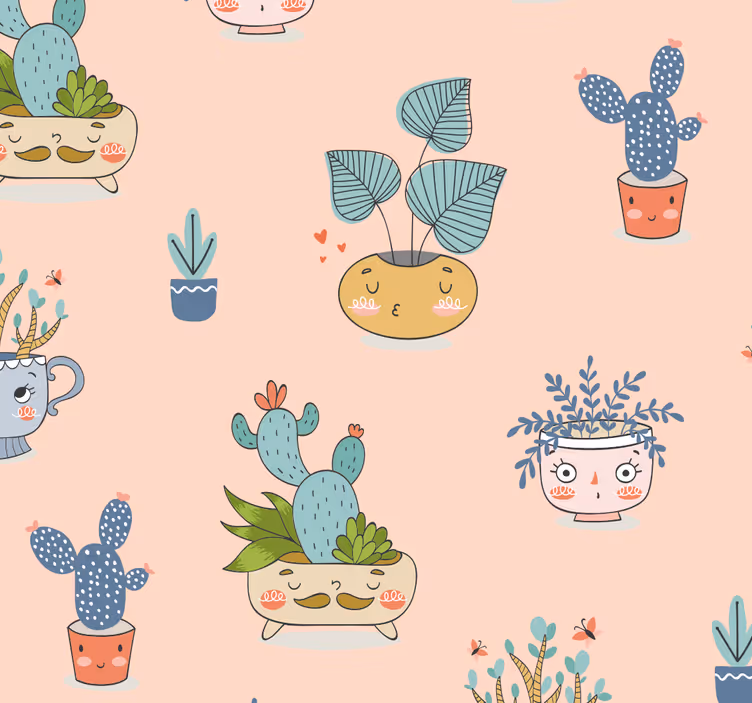 Rulou geam cantină ghivece de plante animate - TenStickers