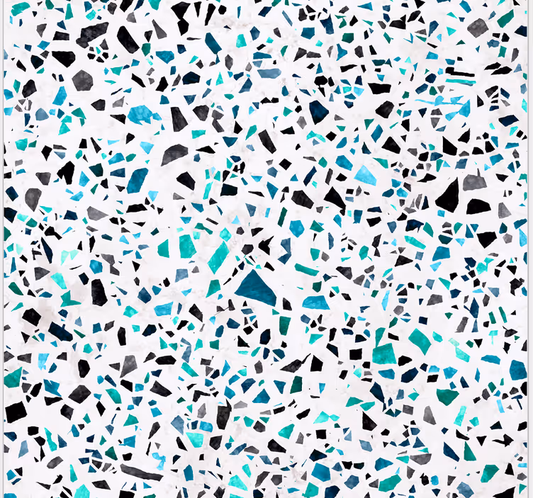 Rulou geam bucătărie motiv terrazzo albastru - TenStickers