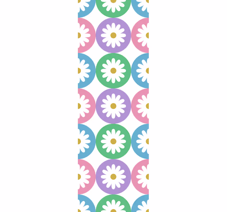 Rulou geam bucătărie cercuri cu model de margarete - TenStickers