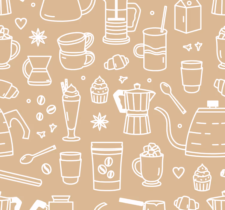 Rulou geam bucătărie set cu motive de cafea - TenStickers