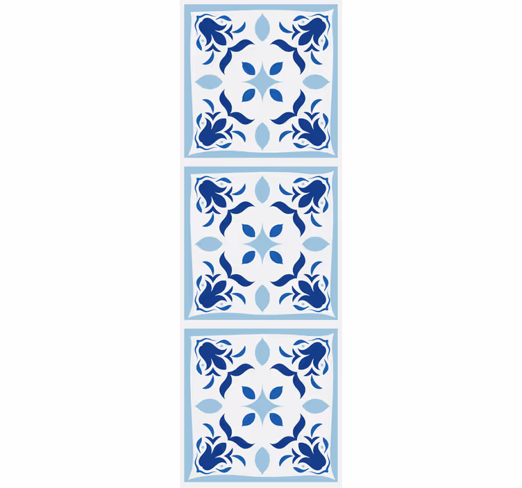 Rulou geam bucătărie flori de faianță portugheză - TenStickers