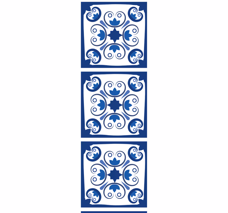 Rulou geam bucătărie plăci ceramice portugheze albastre - TenStickers