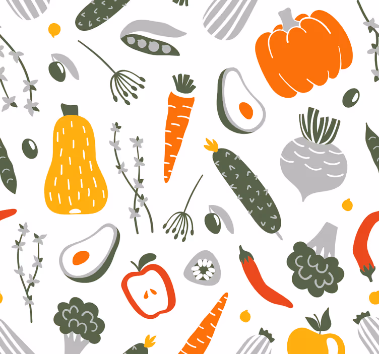 Rulou geam bucătărie colecție fructe și legume - TenStickers