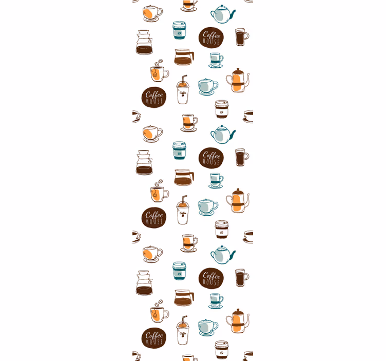 Rulou geam bucătărie cu model cafea și ceai - TenStickers