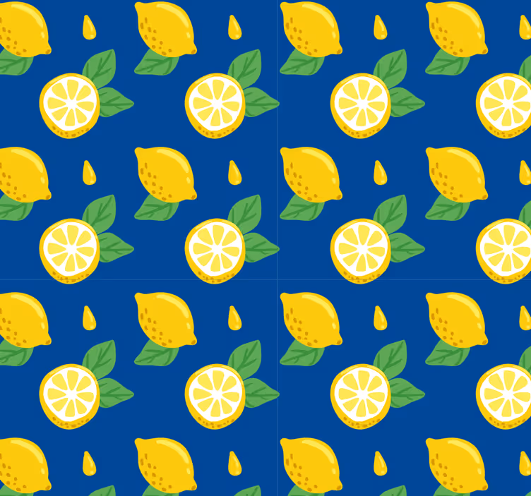 Rulou geam bucătărie lămâi desenate manual - TenStickers