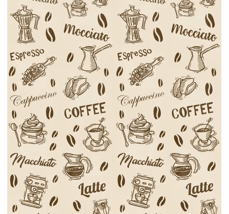 Rulou geam bucătărie modele 3d cu nume de cafea - TenStickers