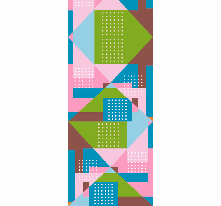 Rulou geam cantină model geometric pastel - TenStickers
