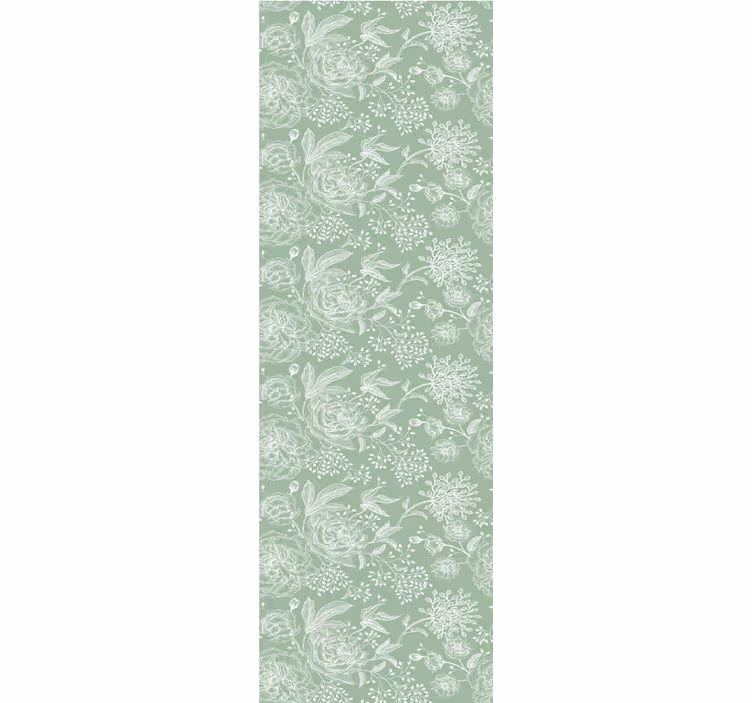 Rulou geam cantină stil floral verde grandmillenial - TenStickers