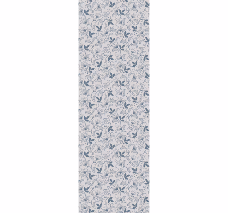 Rulou geam cantină model floral albastru hamptons - TenStickers